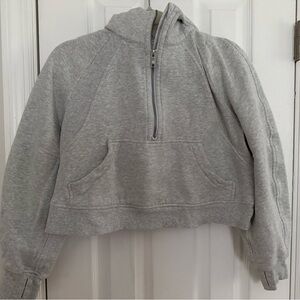 Lululemon Scuba Athletica Light Gray Zip-Up w hoodie